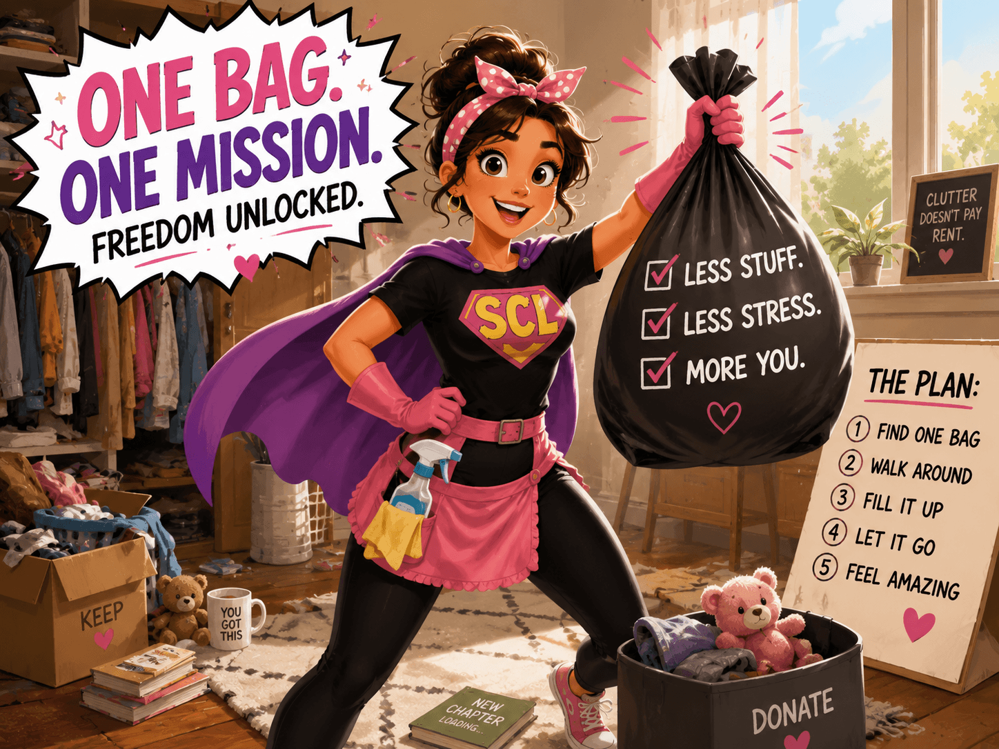 One-Bag Declutter mission illustration