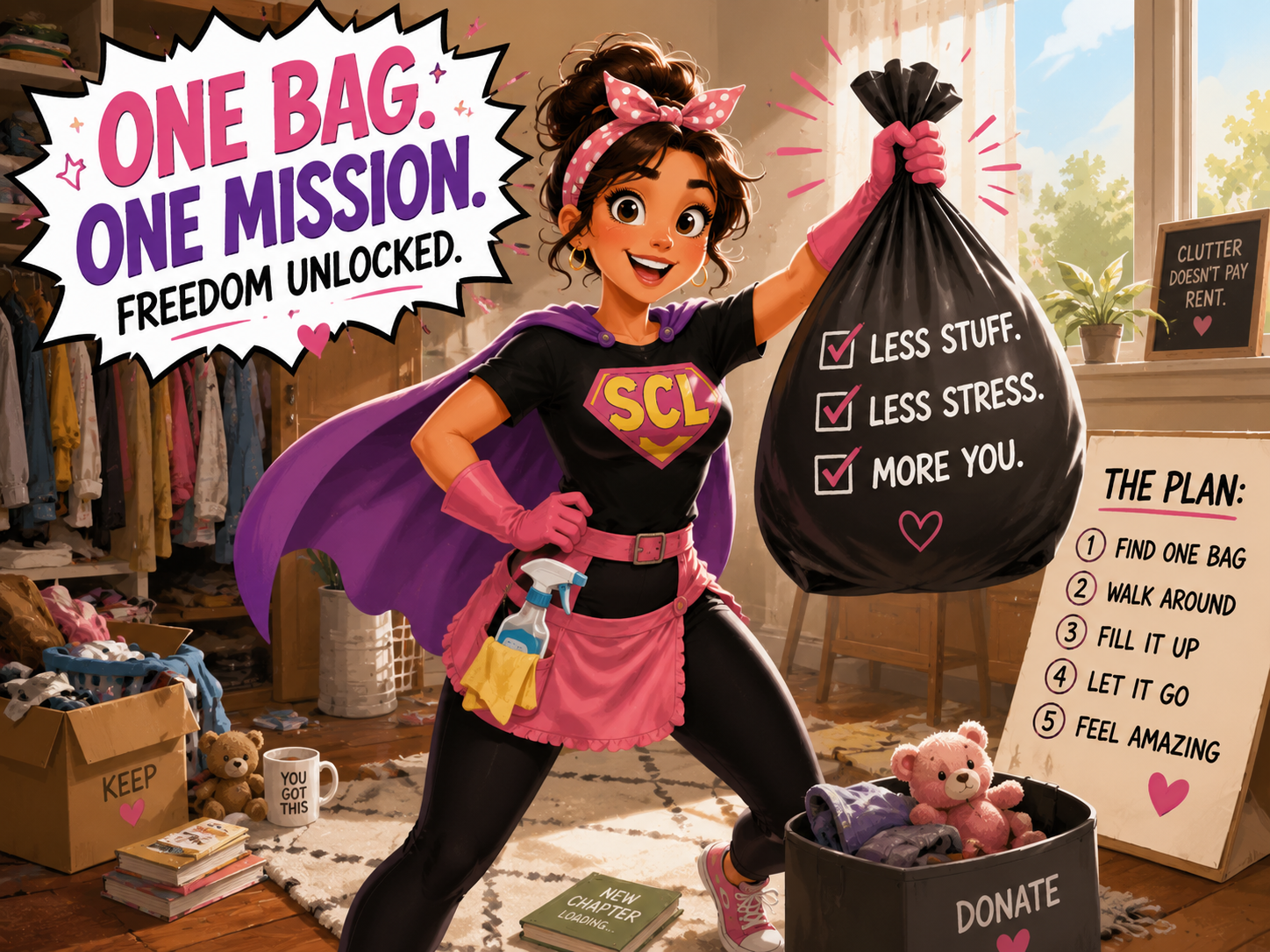 One-Bag Declutter mission illustration